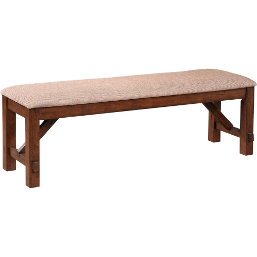 Kraven Dining Bench in Dark Hazelnut w/ Tan Seat